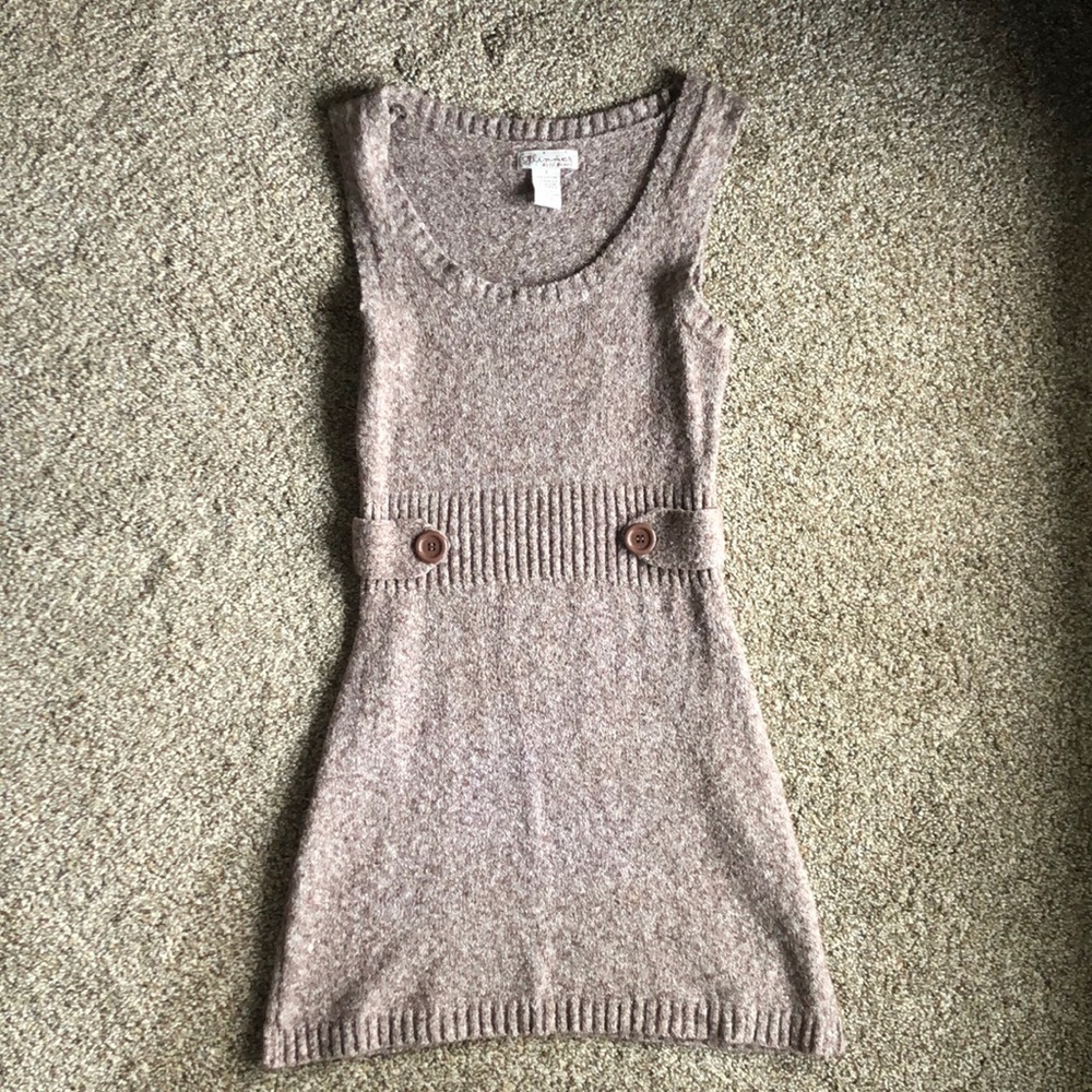 Brown Sleeveless Sweater Dress/Tunic